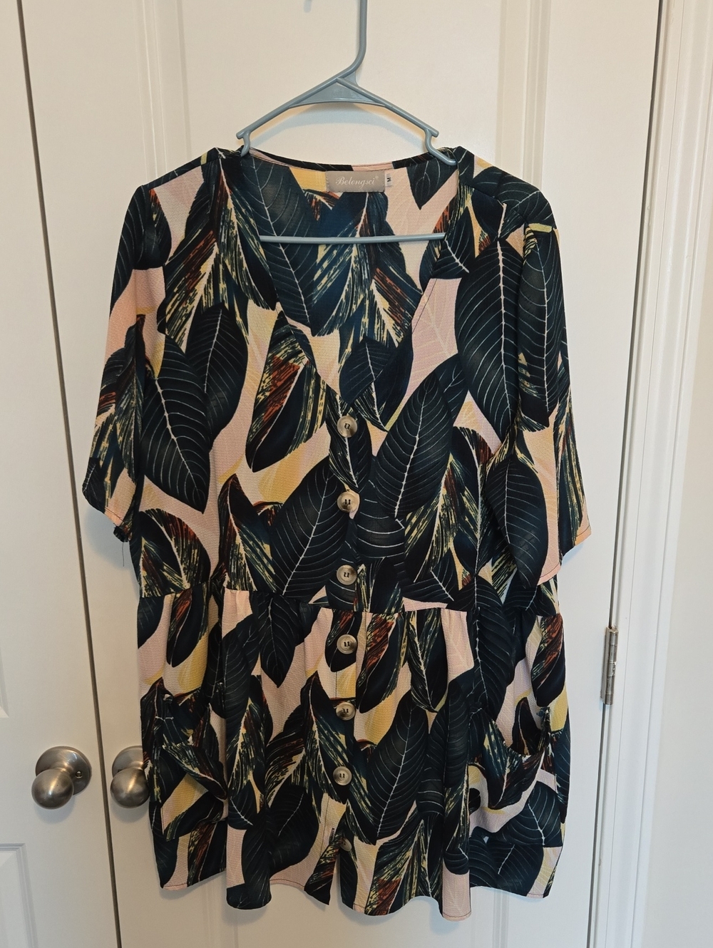 Belongsci Plant Greenery Print Tunic